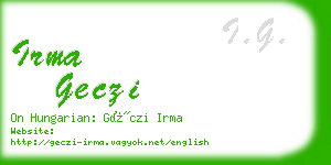 irma geczi business card
